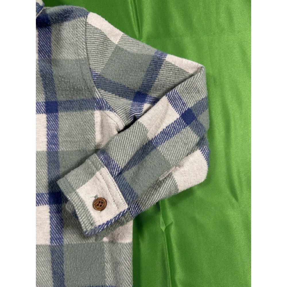Telluride Clothing Co Kids Plaid Fleece Button Up Shirt Sage Green 2T - Picture 8 of 8